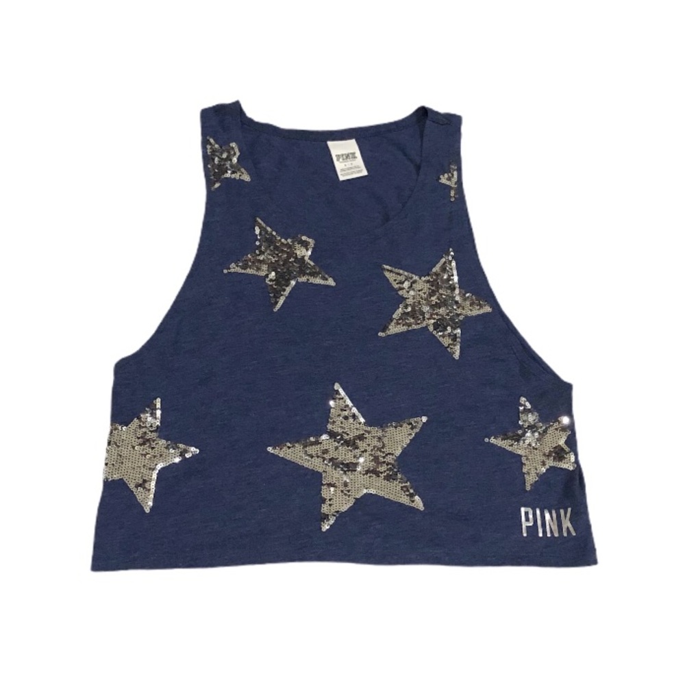 Pink Victoria’s Secret Star Sequin Crop Top Small